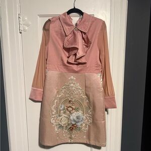 Vintage-Style Pink Floral Dress by Hepidem